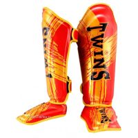 Twins special shin guards SGL10-TW2 ( L) Fancy Training MMA K1 สนับแข้งเเฟนซี ทวินส์ สเปเชี่ยล ป้องกันหน้าแข้ง สำหรับการซ้อมมวย ทำจากหนังแท้