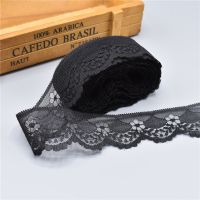 [HOT!] 10Yards Beautiful Black Lace Ribbon Tape 40MM Lace Trim DIY Embroidered Net Lace For Sewing Decoration White african lace fabric