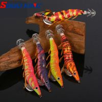 hot【DT】✑☞  FSDZSO 20g Wood Shrimp Squid Soft Foot Pseudoprawn With Bead Cuttlefish Bait Fishing