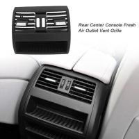 Rear Center Console Fresh Air Outlet Vent Grille Cover Air Conditioning Vent Panel With Button Interior for BMW 5 F10 F18 Black