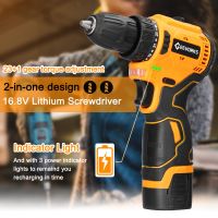 Geevorks 16.8V Brushless Cordless Driver Drill Electric Screwdriver Regulation Rotation Ways Adjustment Li-Ion Drill Power Tool