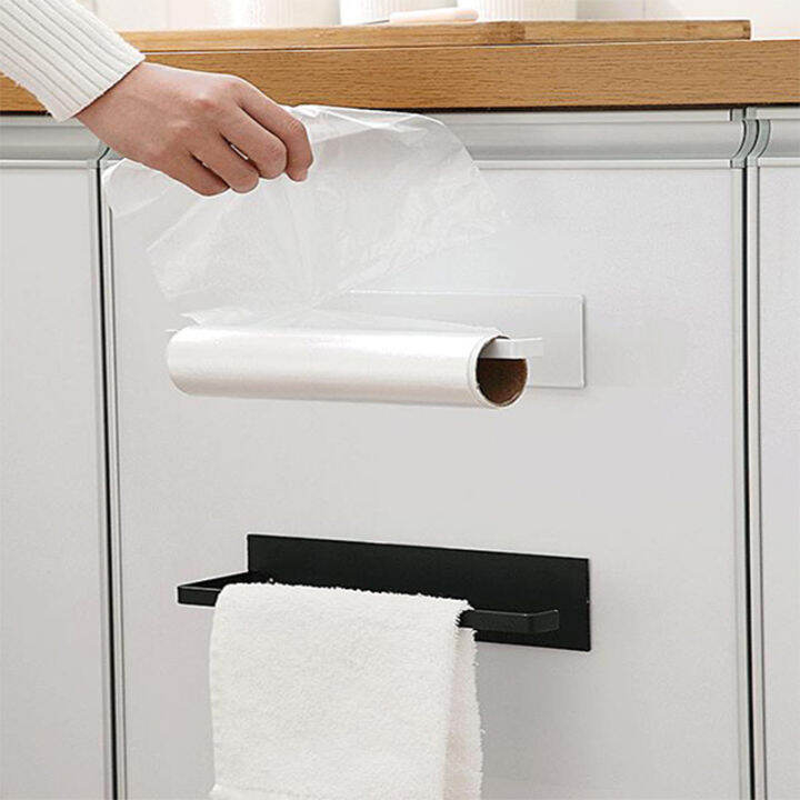 wall-mount-kitchen-self-adhesive-paper-roll-holder-rack-for-towel-storage-tissue-hook-bathroom-accessories-stand-dropshipping