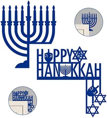 JOLLYBOOM มีความสุข Hanukkah พรรคตกแต่ง Chanukkah ประตูมุมเข้าสู่ระบบ Hanukkah ไม้ตกแต่ง Hanukkah เชิงเทียนตกแต่ง Hanukkah พรรคซัพพลาย Hanukkah ตกแต่งประตูชาวยิวตกแต่งวันหยุด