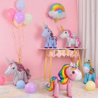 Unicorn Theme Birthday Balloons Party Decoration Rainbow Foil Number Balloon Birthday Party Decor Kids Gift Baby Shower Globos Balloons