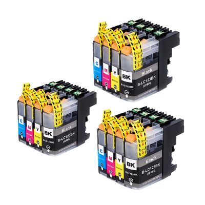 12 LuoCai Compatible Ink Cartridges for Brother LC123 LC121 MFC-J470DW J650DW J870DW J245 DCP-J552DW J752DW J132W J172W printer