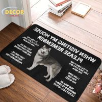 Pug Husky Dog Carpet Pattern Waterproof Non-Slip Cute Kitchen Bath Mat Garden Garage Floor Door Entrance Flannel Rug Footbed