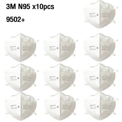 (x10ชิ้น) 3M 9502+ N95 หน้ากากป้องกันฝุ่น Particulate Respirator PM2.5 แบบคาดหัว แทนรุ่น 9010