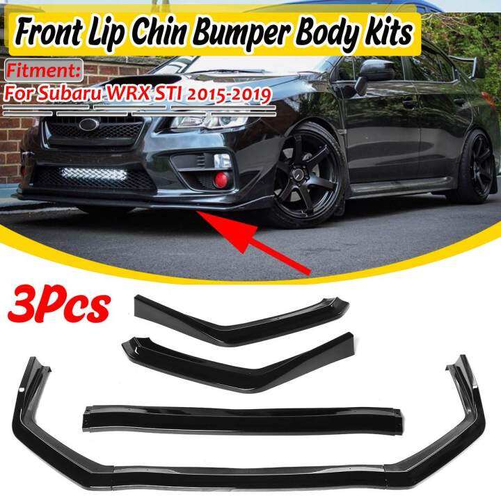 Front Bumper Lip Kit For Subaru Impreza WRX STI 2011-2014 - Gloss Black Carbon Fiber Style