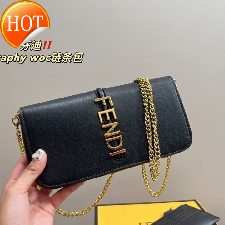 Fendi By The Way Wallet On Chain in Black