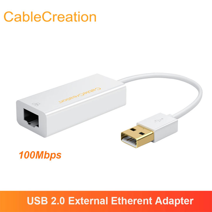 cablecreation-usb-to-ethernet-adapter-usb-2-0ถึง10100-fast-rj45-ethernet-lan-การ์ดเครือข่ายสำหรับ-windows-10-pc