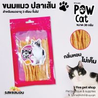 ปลาเส้น Pow Cat พาว แคท ขนมสำหรับแมวอายุ 3 เดือนขึ้นไป กลิ่นหอม ไม่เค็ม รสแซลมอน ขนาด 30 กรัม