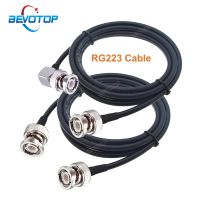 BEVOTOP BNC Male to BNC Male Right Angle 90° Plug RG223 Cable High Quality Double Shielded Low Loss 50Ohm RF Coaxial Pigtail