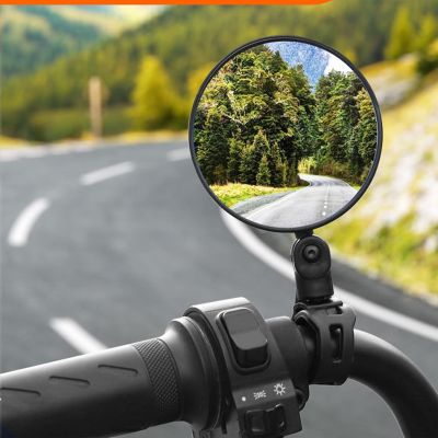 กระจกมองหลังมอเตอร์ไซค์2ชิ้น,กระจกสำหรับมือจับกลมหมุนได้360องศาสำหรับจักรยานมองหลังมอเตอร์ไซค์อุปกรณ์เสริมสำหรับการปั่นจักรยาน