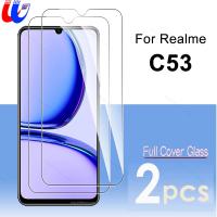 2ชิ้น C53 Realme กระจกนิรภัยสำหรับ4G 6.74นิ้วฟิล์มกันรอย Sklo Realmi C 53 53C ฟิล์มฟิล์มกันรอยป้องกันเต็มพื้นที่ของหน้าจอ RealmeC53