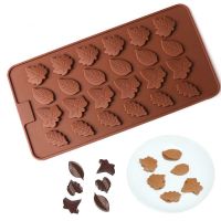 24 Grids Leaves Slice Chocolate Mould Ice Fondant DIY Jelly Mold Cake Decorating Kitchen Baking Tool