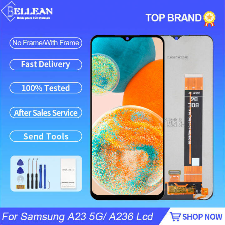 6-6นิ้วจอแสดงผล-a236สำหรับ-samsung-galaxy-a23-5กรัมจอแอลซีดีหน้าจอสัมผัส-digitizer-a236b-a236u-a236u-สมัชชาที่มีกรอบจัดส่งฟรี