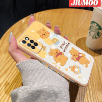 JIUMOO เคสสำหรับ Infinix Note 10 Pro NFC ลายการ์ตูนวินนี่ขอบช้อนส้อมมีดหมีพูห์ดีไซน์ใหม่สี่เหลี่ยมเคสมือถือบางลายชุบเคสฝาปิดเลนส์เต็มกล้องปกป้องเคสนิ่มกันกระแทก