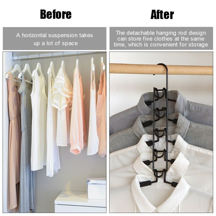 clothes-drying-rack-5-layer-mounted-hanger-detachable-storage-holder-indoor-space-saving-household-one-piece-clothes-hanger-clothes-hangers-pegs
