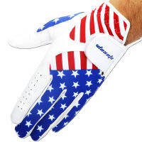 Golf Men Left Hand American Flag Cabretta Leather Soft Breathable Outdoor sport Free Shipping