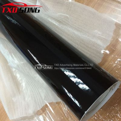 60CMx1M/2M/3M/4M/5M/6M Premium Glossy Vinyl Car Decal Wrap Sticker Black Gloss Film Wrap Retail For HOOD Roof Motorcycle Scooter