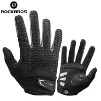 ROCKBROS Touch Screen ผู้ชายถุงมือขี่จักรยานฤดูใบไม้ร่วงฤดูหนาว windproof MTB จักรยานถุงมือแผ่นเจลกันกระแทกถุงมือเต็มนิ้ว