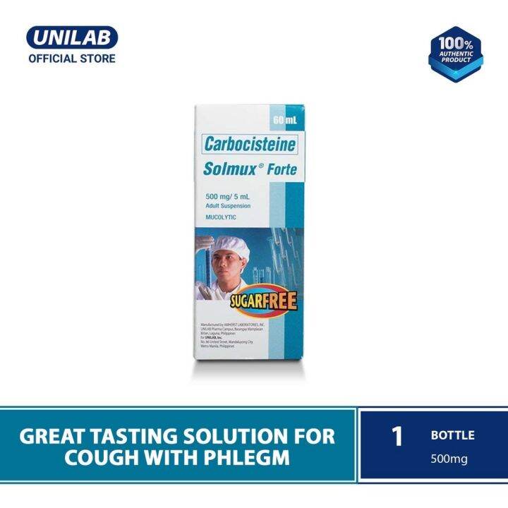 Unilab Solmux Adult Suspension 60 Ml Carbocisteine - Relieves Cough ...