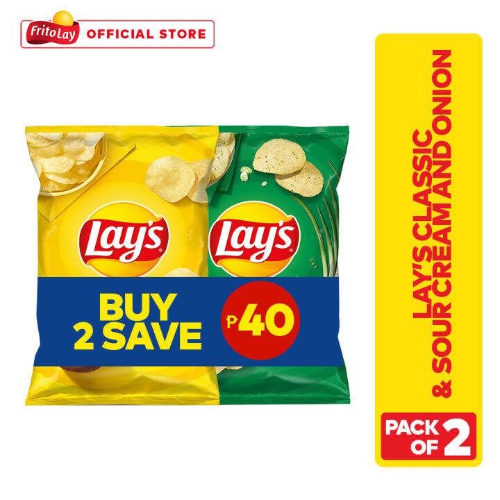 Lay's Classic & Lay's Sour Cream & Onion Potato Chips 6.5oz (Buy 2 Save ...