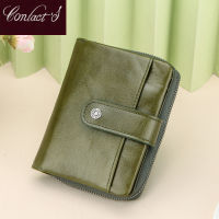 Genuine Leather Womens Wallet Green Purse Female Small Portomonee Rfid Wallet Lady Coin Purses For Girl Money Bag Cartera Mujer