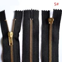 ✠ 5pcs 30-60CM Brass Metal 5 Closed End Zipper Black Nylon Coil Zipper