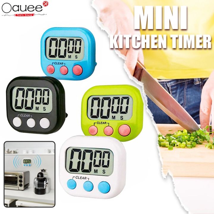 2 Pack Digital Kitchen Timer for Cooking Big Digits Loud Alarm Magnetic  Backing Stand Cooking Timers for Baking White