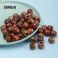 TIMIA 50pcs/set เร็กเก้ ลูกปัดผมไม้ ธรรมชาติตามธรรมชาติ ฮิปฮอป ลูกปัดเดรดล็อกรูใหญ่ อุปกรณ์เสริมต่อผม เครื่องรางที่มีเสน่ห์ ลูกปัดถักผม ผู้หญิง/เด็กผู้หญิง/เด็ก