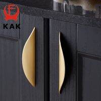 KAK Copper Gold Cabinet Handles Drawer Knobs Black Kitchen Handles Cupboard Door Pulls Half Moon Furniture Handle Door Hardware  by Hs2023