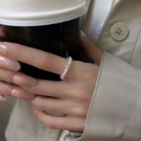 ของขวัญจากเกาหลีพบกับพลอยเทียมเคลือบเงาแหวนลูกปัดแหวนใส่นิ้วเครื่องประดับแฟชั่นแหวนไข่มุกทันสมัย