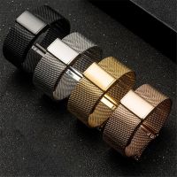 ☢☂ 20mm 22mm Universal Milanese Loop Watchband Men Women Slim Stainless Steel Metal Buckle Watch Strap Band Bracelet Accessories