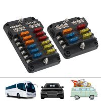 Fuse Box Holder 12V 32V Plastic Cover For Auto Car Marine 6 Ways 12 Ways Blade Fuse Block M5 Stud With LED Indicator Light