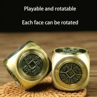【LZ】๑✇♧  Six-faced Four Beasts Fidget Spinner EDC Copper Stress Relief Cube Decompression Cube Adult Antistress Fidget Toys For Kids Gift