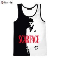 hot【DT】 2023 New Fashion Movie Scarface Printed Men Sleeveless Personality Tees Mens Clothing