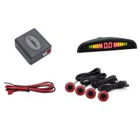 4 Sensors Car Flat Parking Sensor Crescent Auto Reverse Backup Detector System with LED Display for Cars