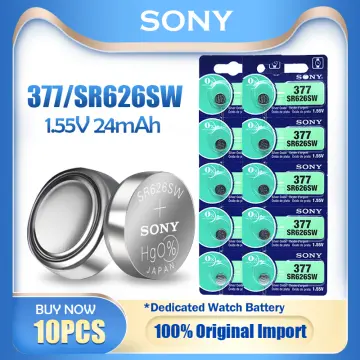 5Pcs 1.55V Silver Oxide Watch Button Cell Battery 377 SR626SW ag4 From  Japan