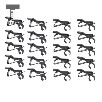 ：《》{“】= Tooyful Durable 10 Pieces Metal Lapel Tie Lavalier Clip-On Microphone Mic Clips Clamps Holder Black