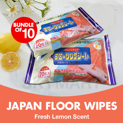 GANSO] Furniture Wipes Floor Wipes Car Dashboard Wipes Lemon Scented, Pengelap Perabot Berbau Lemon Wangi - 30'S