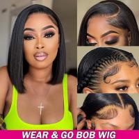 【LZ】☃♕  Glueless 13X4 Short Straight Bob Wig HD Transparent Human Hair Lace Front Wigs For Women On Sale PrePlucked Isee Brazilian Hair