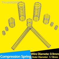 ℡♦⊙ Stainless Steel Compression Spring Wire Diameter 0.9mm 304 SUS Shock Absorbing Pressure Return compressed Springs