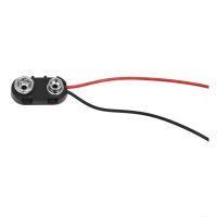 Black Red Long Cable Connection 9V Battery Clips Connector Buckle 5Pcs