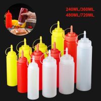 240/360/480/720ML Condiment Squeeze Bottles For Ketchup Mustard Mayo Hot Sauces Olive Oil Bottles Kitchen Gadget