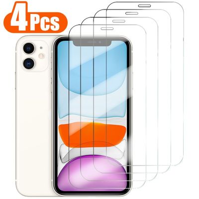 4PCS Transparent Tempered Glass For iphone 12 13 14 Plus 11 PRO MAX Screen Protector Protective Glass On iphone X XS XR 7 8 Plus