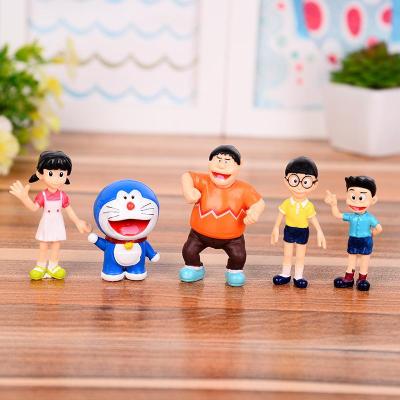 5PCS/ SET Doraemon Daxiong family hand office creative robot cat decoration