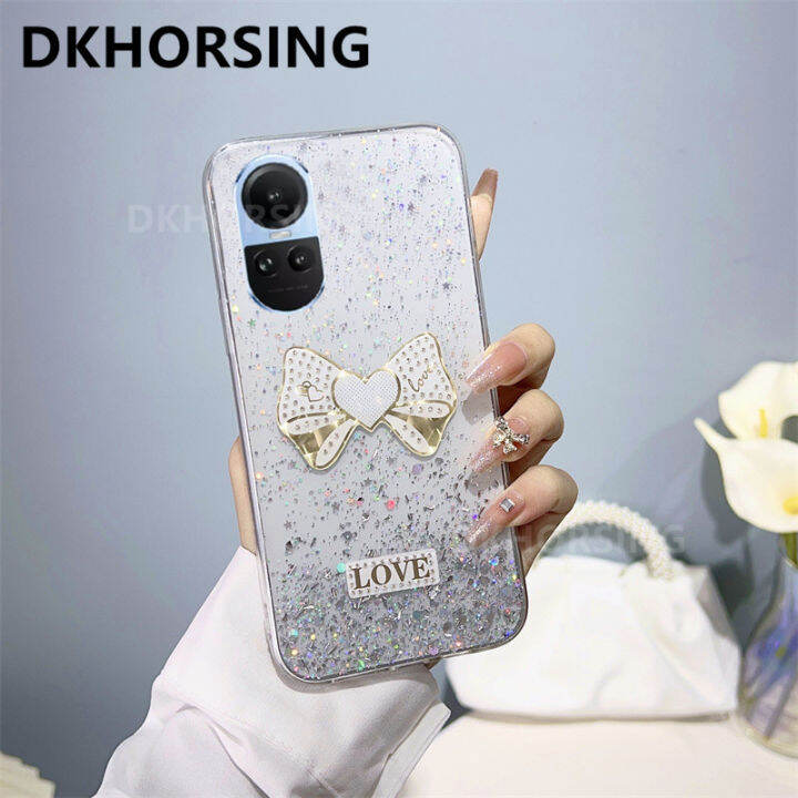 dkhorsing-เคสโทรศัพท์สำหรับ-oppo-reno-10-reno-10-pro-reno-10-pro-ซิลิโคนกลิตเตอร์ลายผีเสื้อน่ารัก-oppo-reno-ปลอกอ่อนหลังโปร่งใสกันกระแทก10-5g-reno-10pro-plus-2023