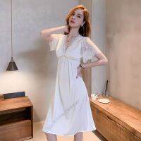 --SY23726ﺴ silk ghtdress womens summer sexy lace short-sed m-length summer ghtdress live broast generatn hair belt d home clot