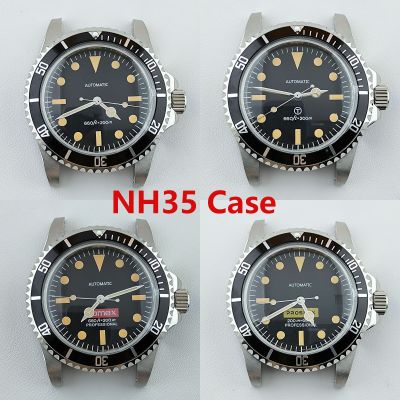 NH35 Case Retro Case Acrylic Glass Stainless Steel Case Mens Watch Suitable For NH35 NH36 Movement Watch Accessories